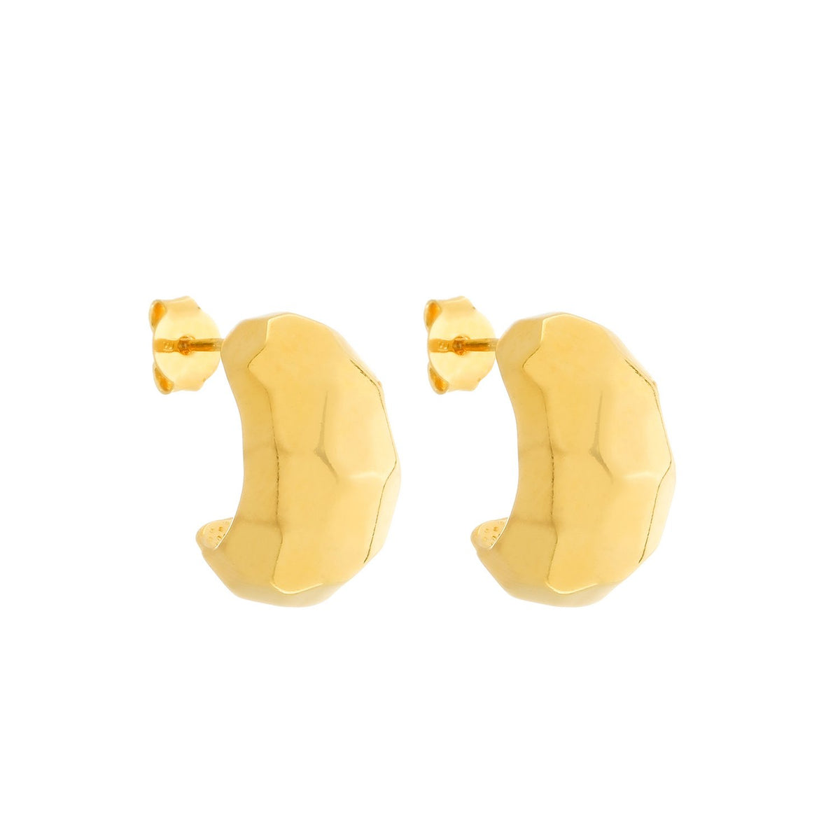 Brinco Meia Argola Orgânico Quadrado