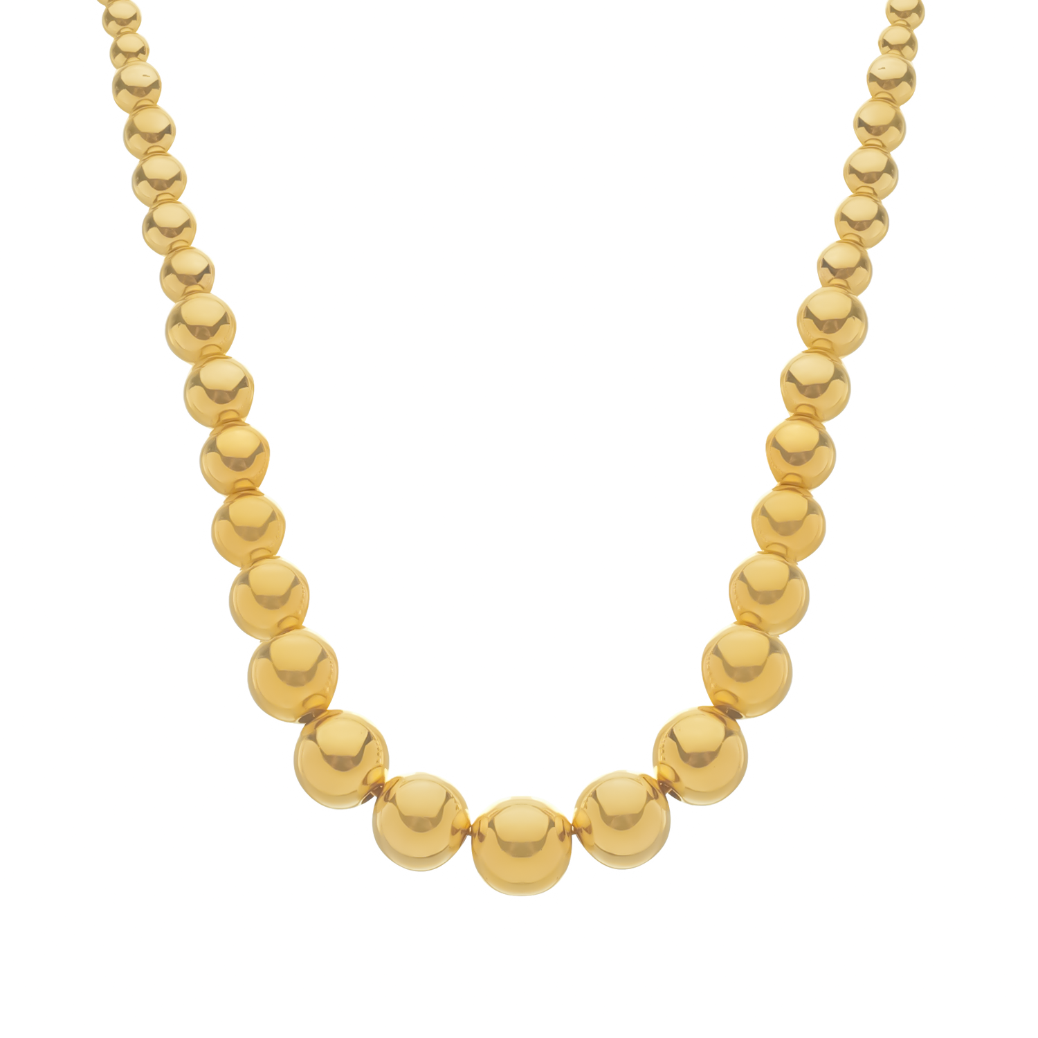 Colar Anna de Bolas Crescentes com Banho de Ouro 24k