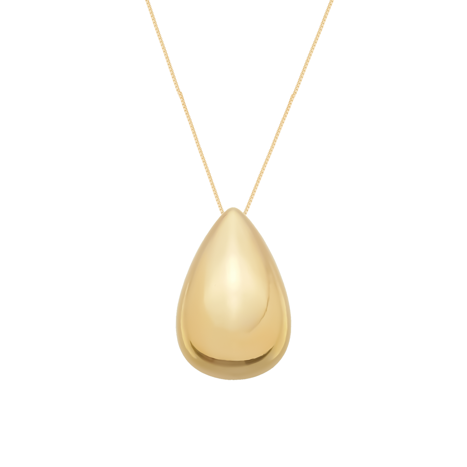 Colar Dourado de Gota Grande com Banho de Ouro 24K
