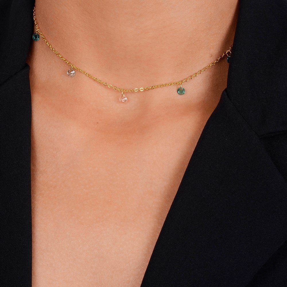 Chocker Prisma com Cristais Coloridos