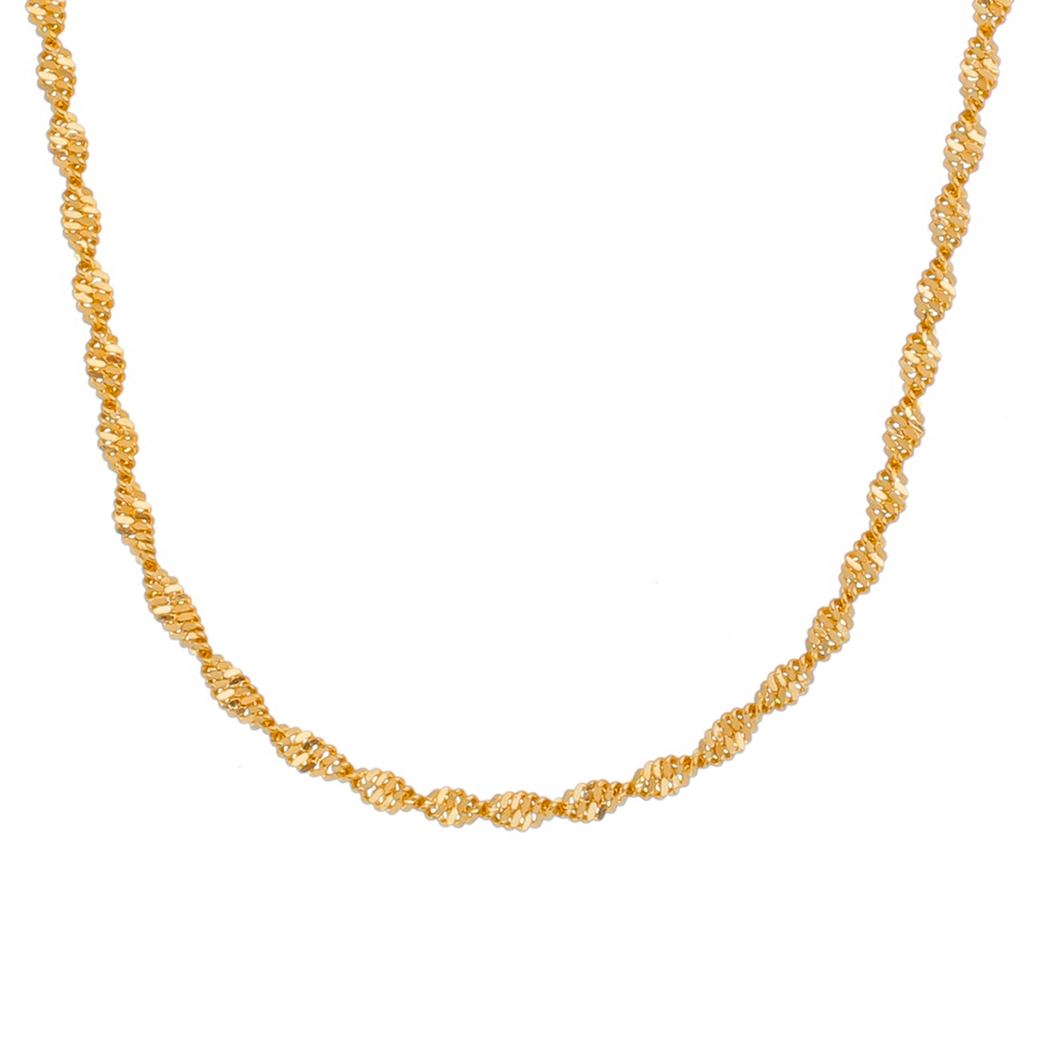 Corrente Dourada Singapura com Banho de Ouro 24K