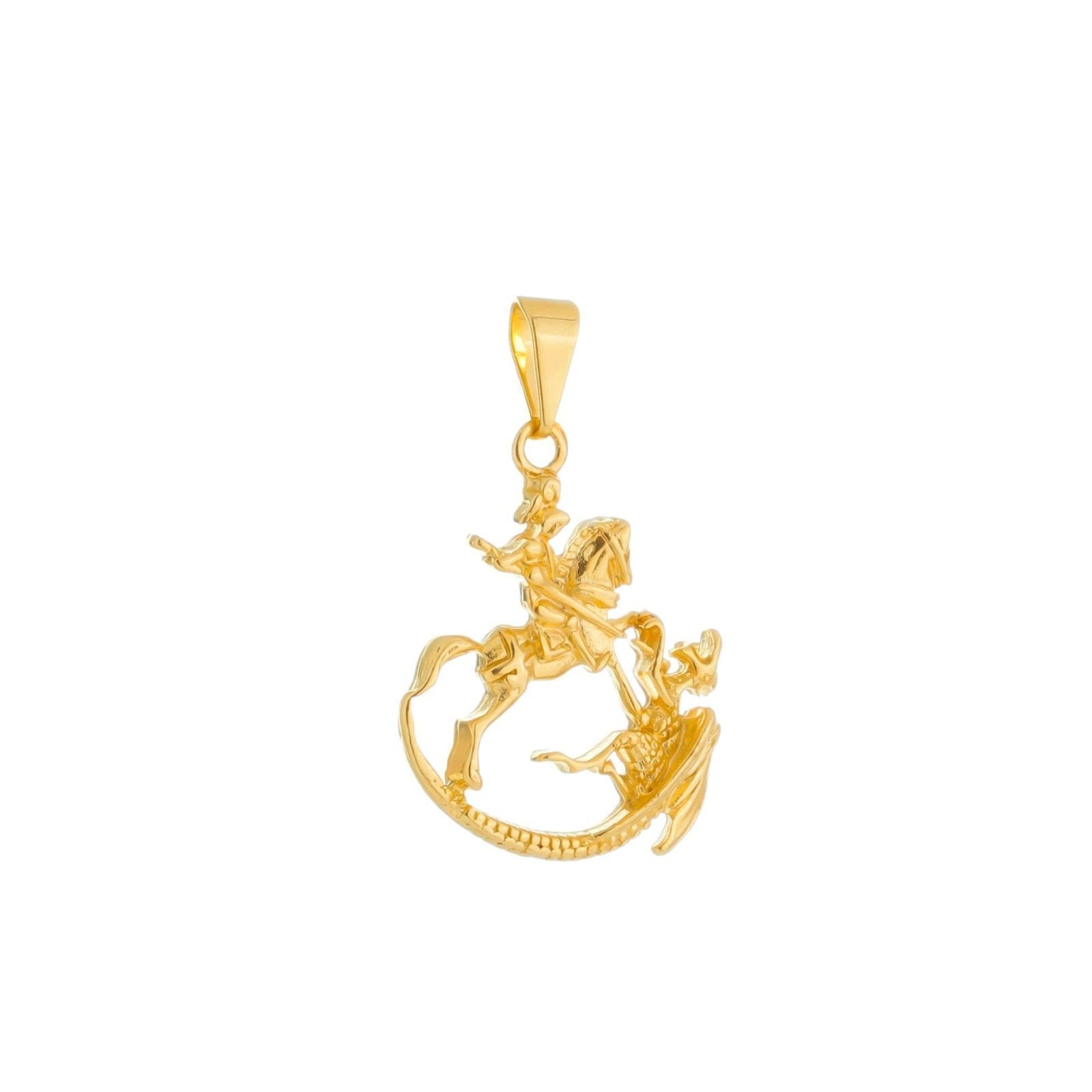 Pingente Dourado São Jorge com Banho de Ouro 24K