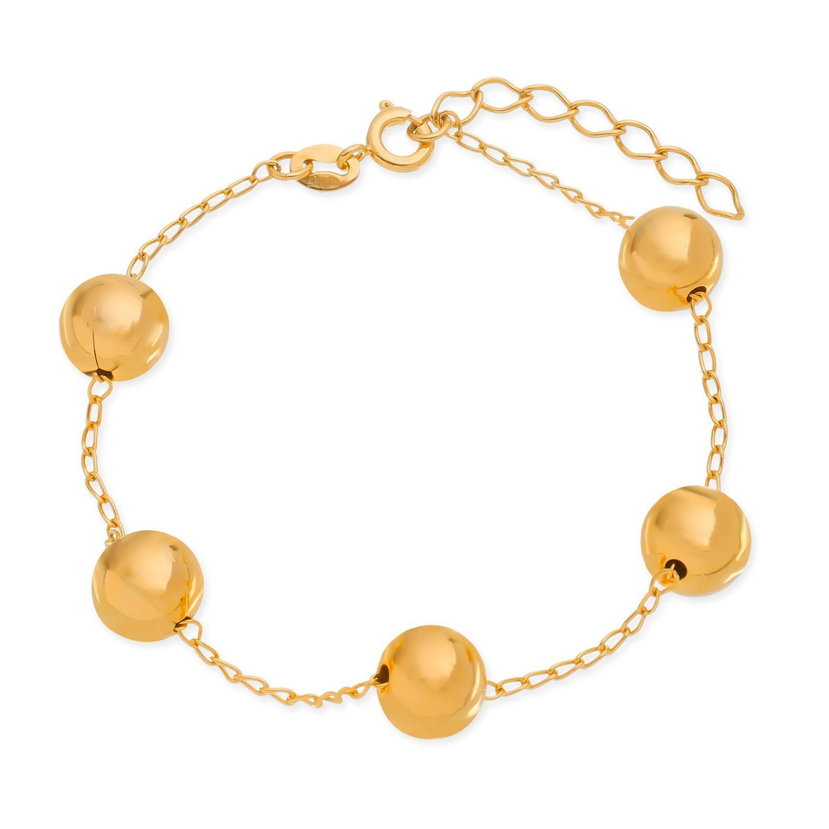 Pulseira de Bolas Grandes com Banho de Ouro 24k