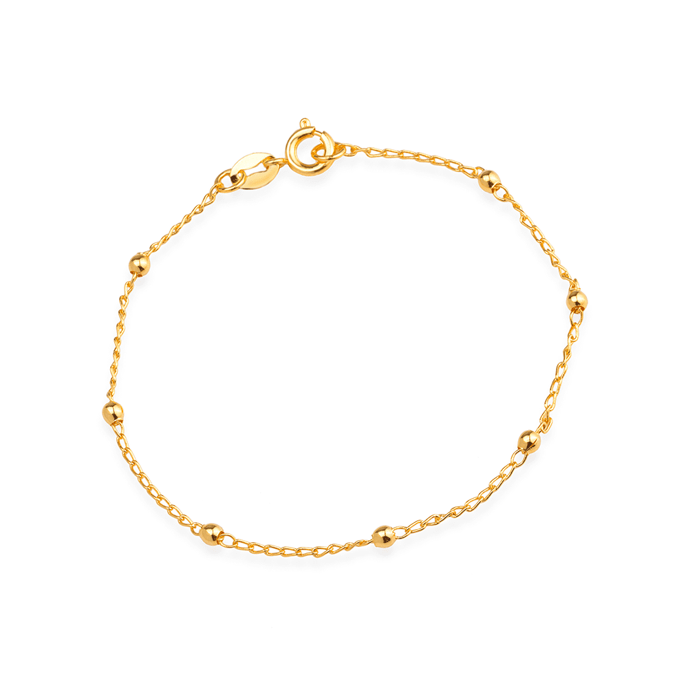 Pulseira de Bolinhas Delicada com Banho de Ouro 24K