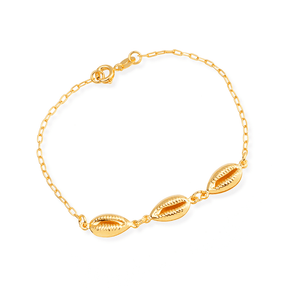 Pulseira Dourada Búzios com Banho de Ouro 24K